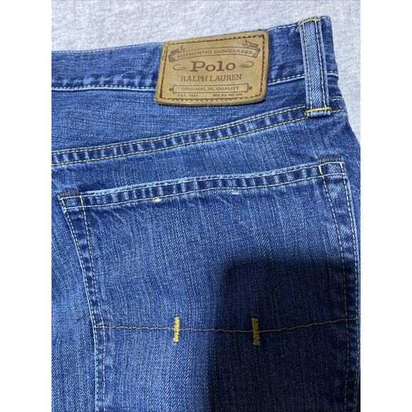 Polo Ralph Lauren Jeans Mens Tag 35x30 Actual 36x29.5 Blue Straight Designer - Picture 5 of 13
